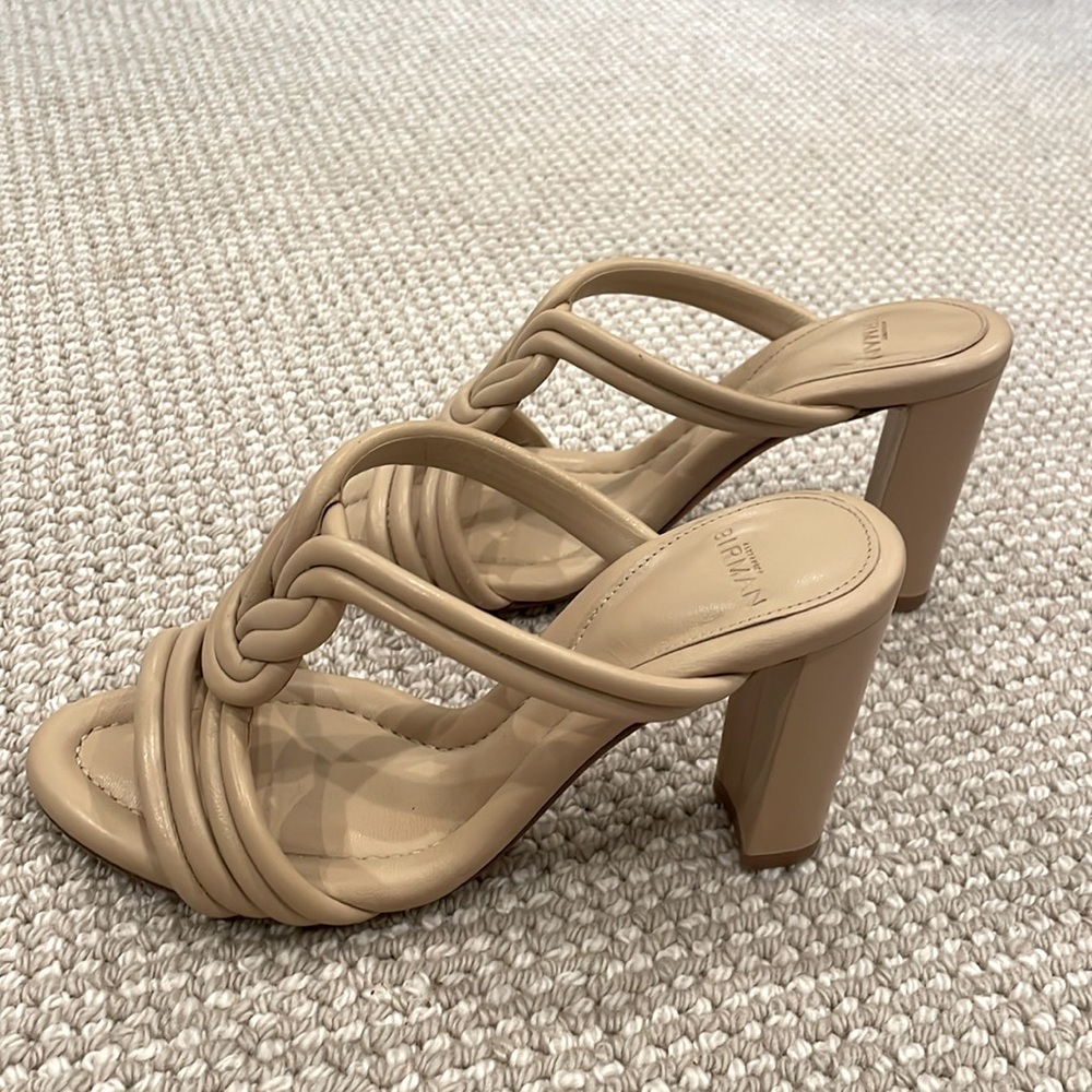 Alexandre Birman Vicky 90mm Leather Knot Slide Sandals size 36 or 6 tan. - Picture 3 of 8